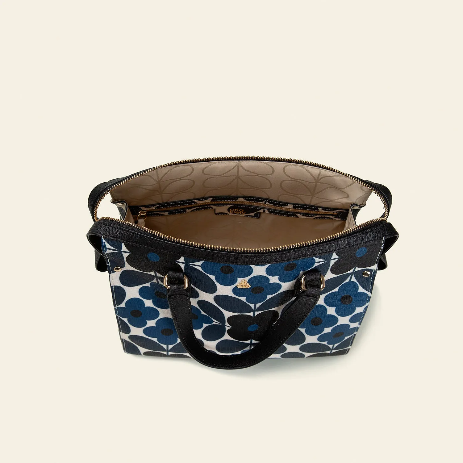 Fletcher Handbag - Flower Tile Navy