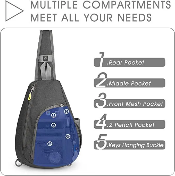 G4Free RFID Sling Bag Crossbody Mochila Casual Chest Shoulder Daypack Gym Bag para Senderismo Viajes 7L