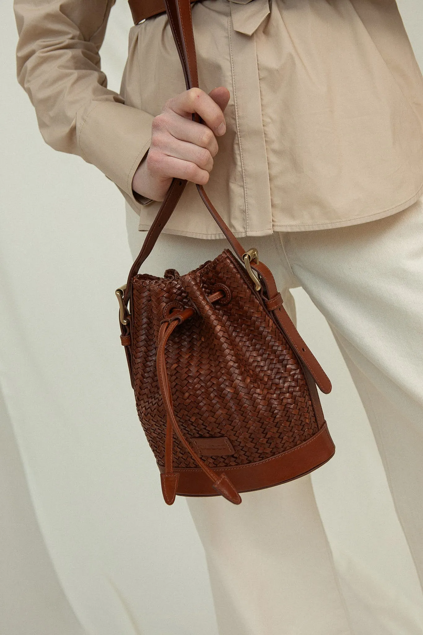 Gaya Mini Nutmeg Twill Bucket Bag