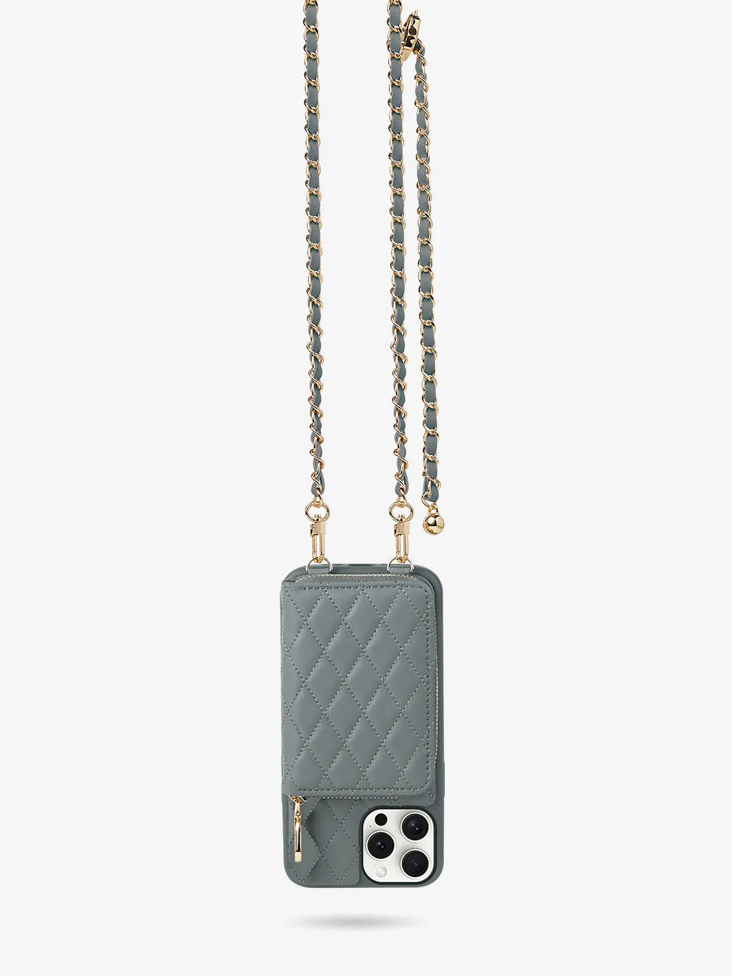 LuxeCharm- Argyle Phone Case with Adjustable Chain Strap