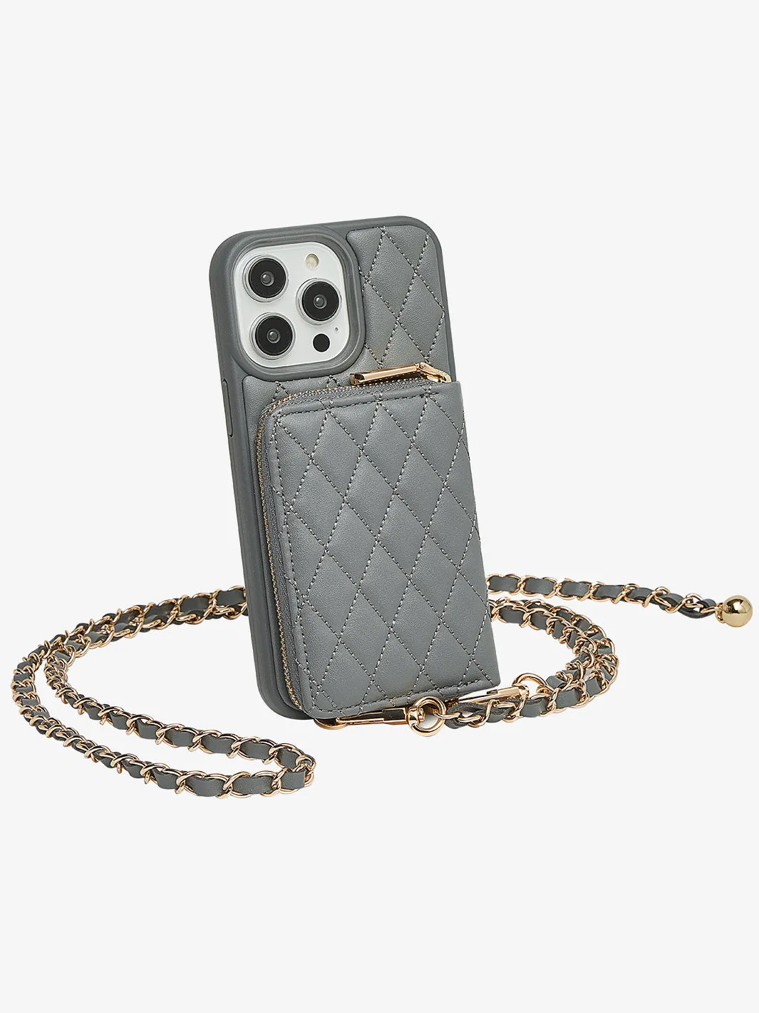 LuxeCharm- Argyle Phone Case with Adjustable Chain Strap