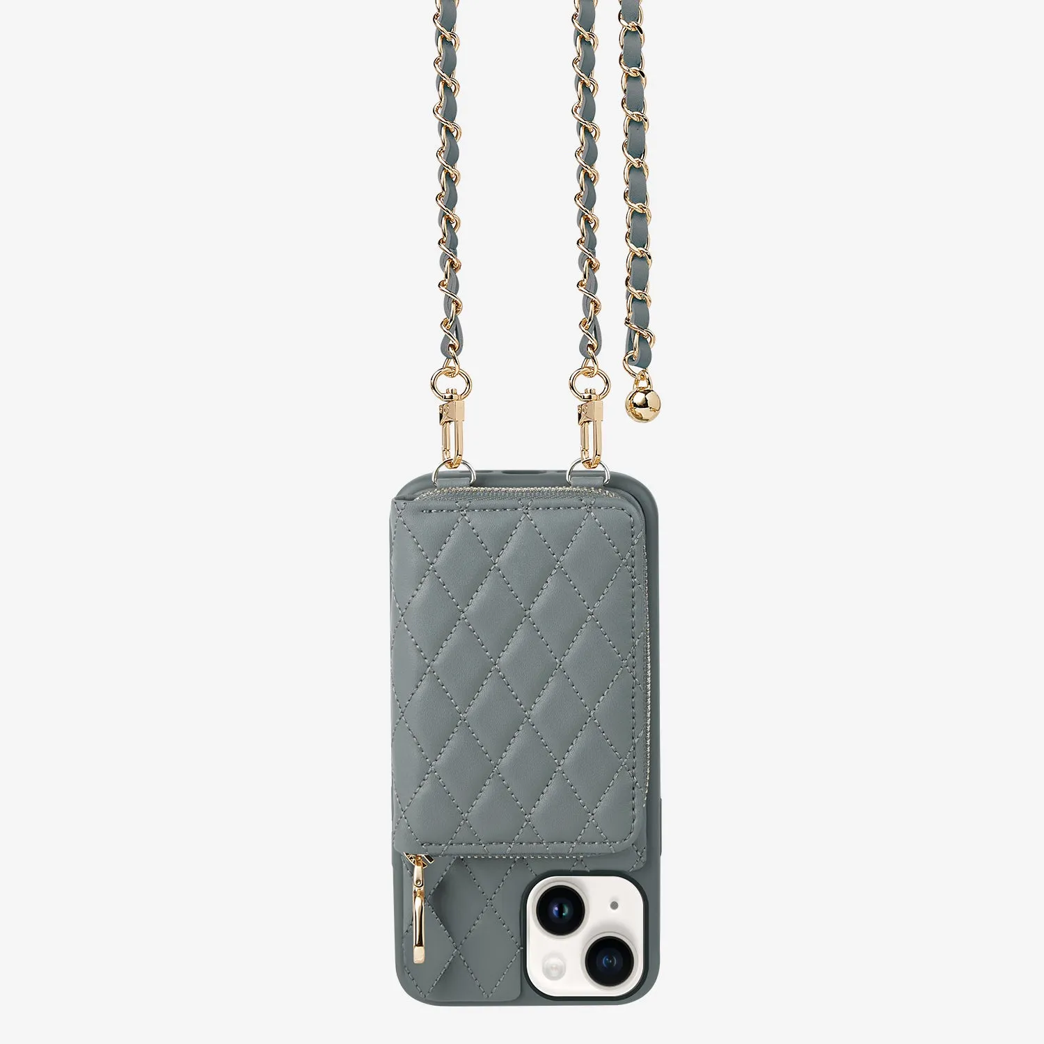 LuxeCharm- Argyle Phone Case with Adjustable Chain Strap