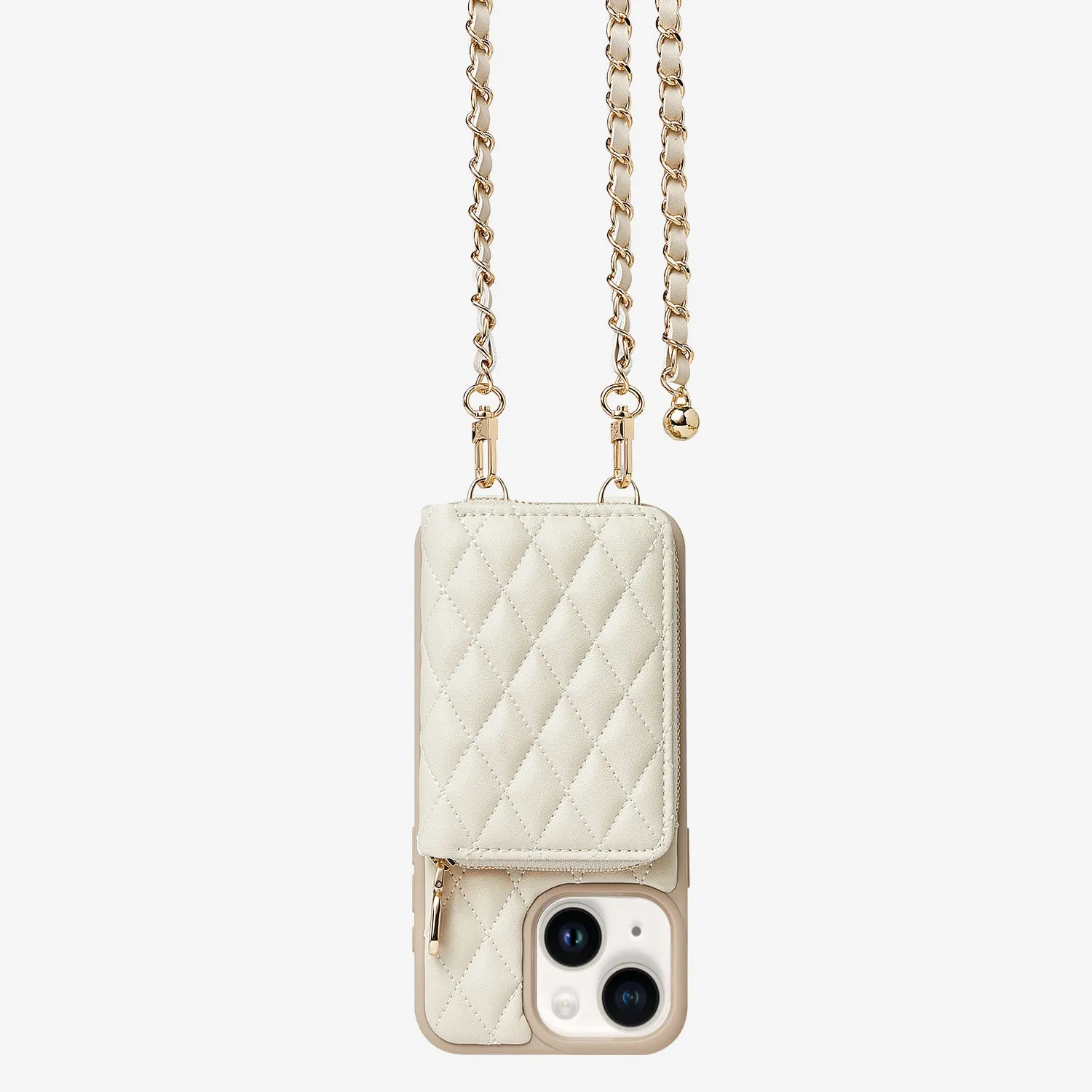 LuxeCharm- Argyle Phone Case with Adjustable Chain Strap