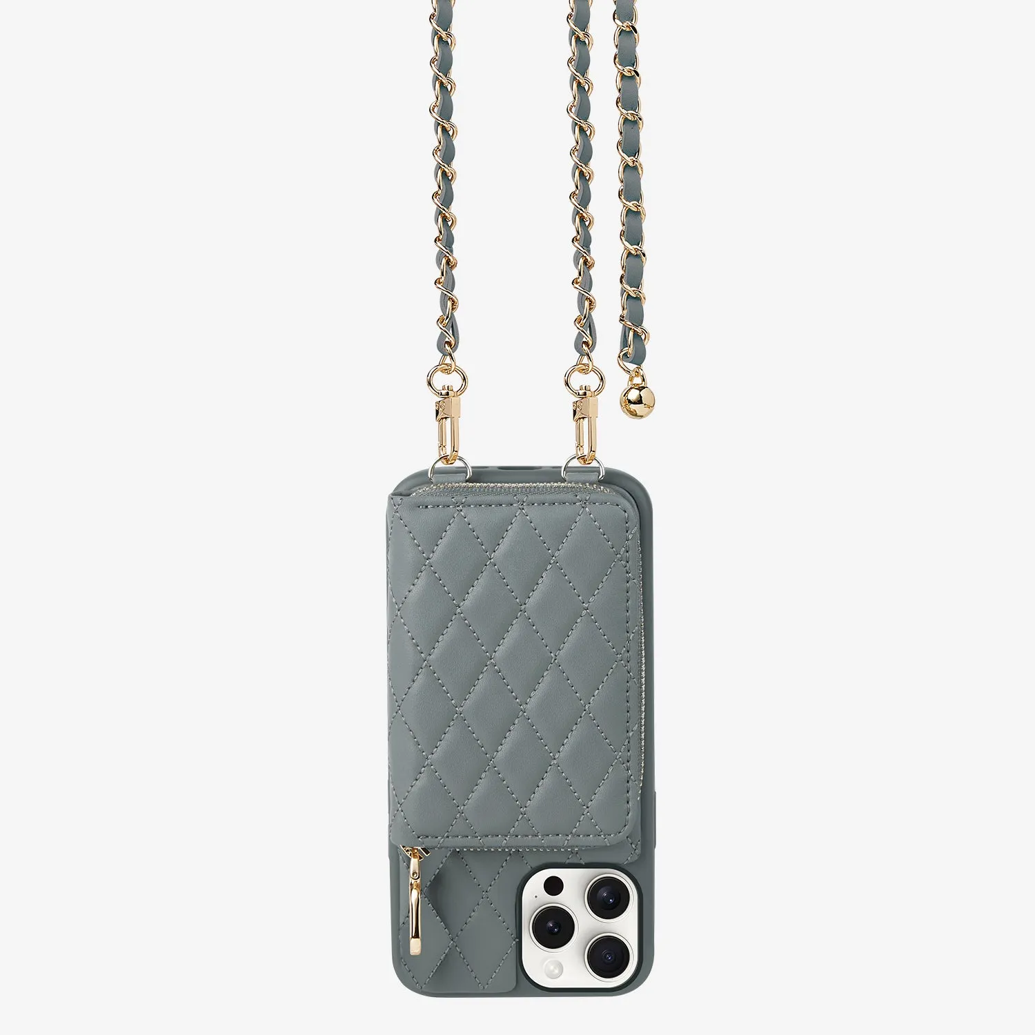 LuxeCharm- Argyle Phone Case with Adjustable Chain Strap