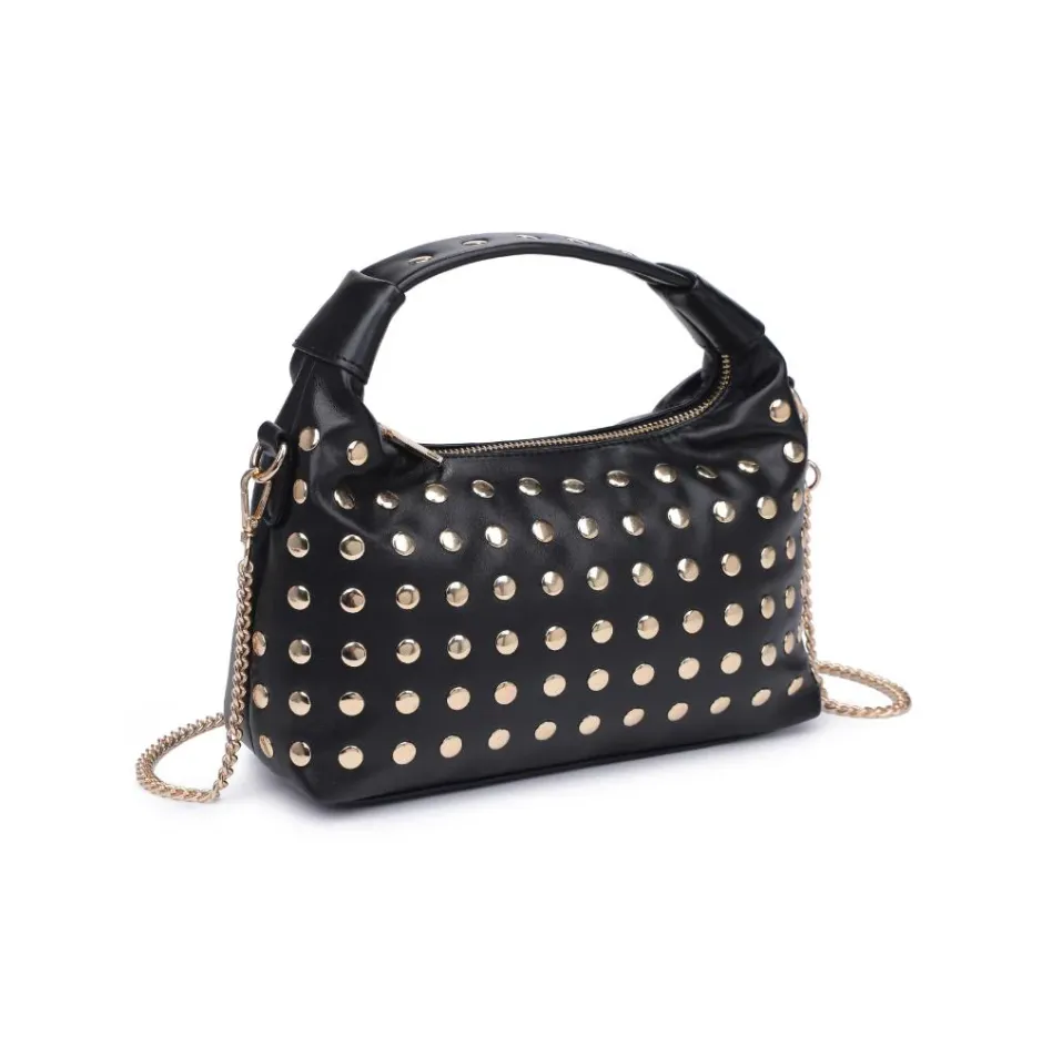 The Gold Stud Crossbody in Black